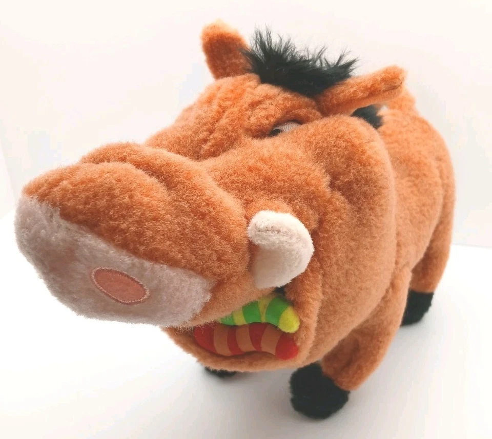 VTG Applause Lion King Pumbaa Warthog Bugs in Mouth 10.5" Plush Posable Legs  - Image 2 of 4