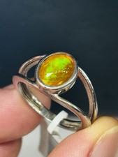 TJC silver and natural ethiopian opal ring UK size O new with tag