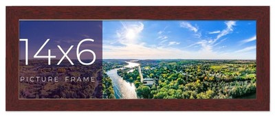 14x6 Frame Brown Solid Wood Picture Frame Width 0.75 Inches | Interior Frame Dep