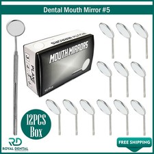 New Premium 12 x Dental Mouth Mirror heads Cone Socket 5 Plain  Free Handle