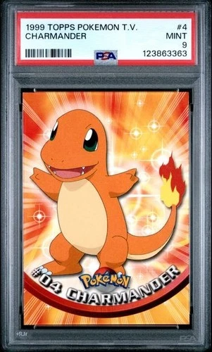 1999 TOPPS POKEMON TV #4 CHARMANDER PSA 9