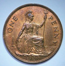 1938 George VI PENNY Bronze Coin - UNC  Uncirculated with Lustre