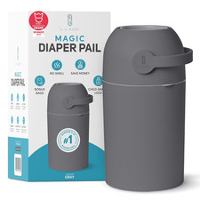 Magic Diaper Pail - Patented 100 Odor-Free System with Child-Safe Lock - Award-