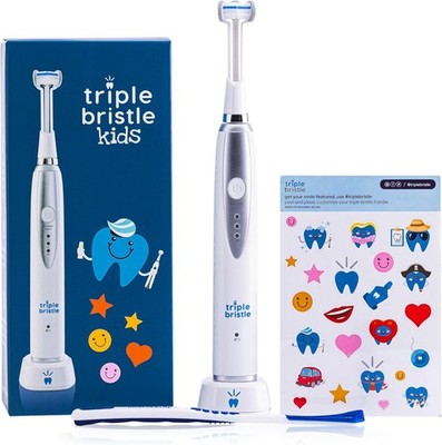 Kids Sonic Toothbrush | 1 Pack | 3 Sided Toothbrush to Clean Teeth and Gums | De
