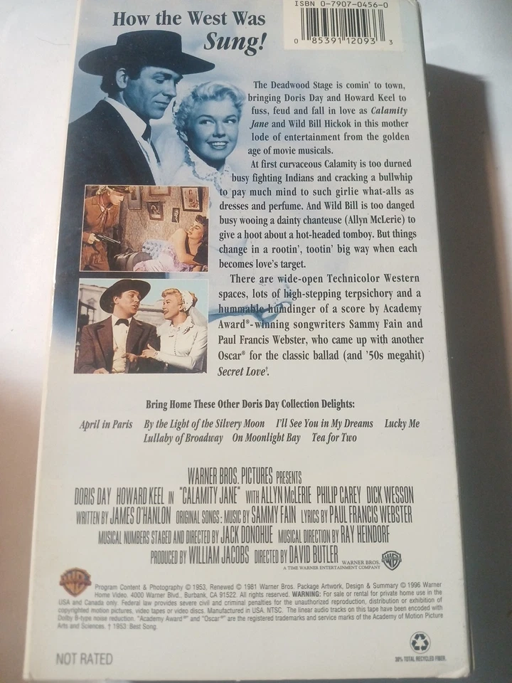 Calamity Jane, 1953 ‧ Musical/Western, Doris Day, Howard Keel, VHS G4 - Image 2 of 4