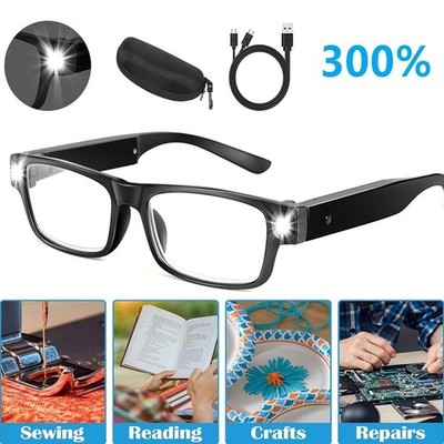 300x Magnifier Lens Head Loupe Hands Free Illuminated Jeweler Watch Repair Kit