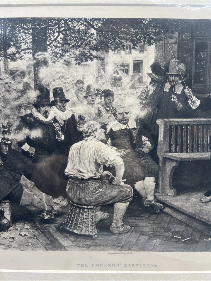 Impresión de 1888 LA REBELIÓN DE LOS FUMADORES Edicto William The Testy George Henry Boughton Foto 3 de 4
