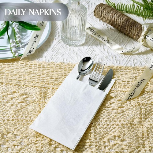 Premium Quality 600 Pack 3-Ply Disposable Paper Napkins for Events and Weddings - Picture 6 of 9