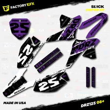 White & Purple Slick Racing Graphics Kit fits 08-22 Suzuki DRZ125 DRZ 125 Decals