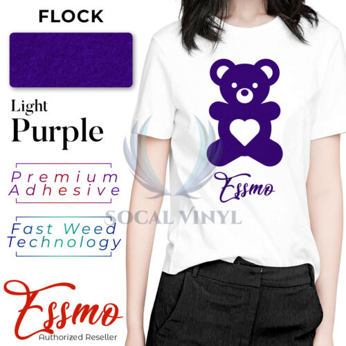 Essmo™ Flock Heat Transfer Vinyl HTV T-Shirt 20" Iron On Heat Press Fit Circut - Picture 50 of 65