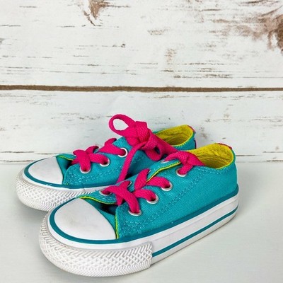 teal baby converse