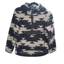 The North Face Girls Medium 10 12 Aztec Print Fleece Pullover Hooded 1/4 Zip