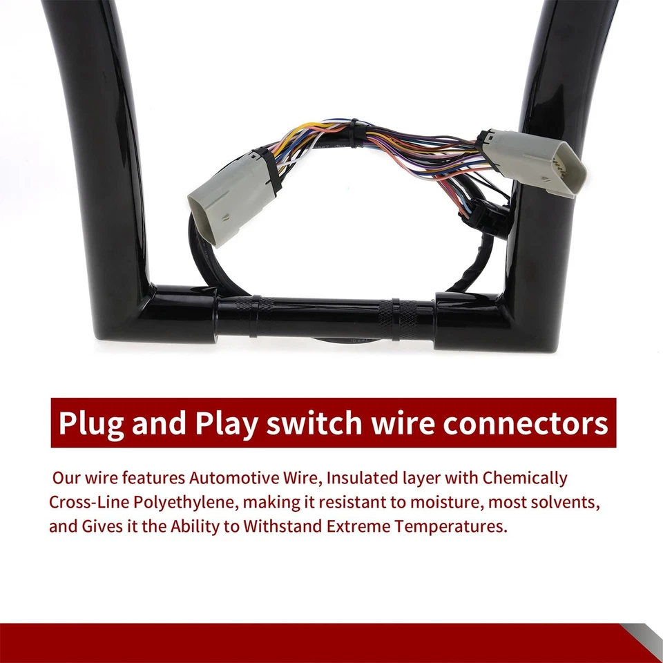 Manillar precableado Meathook de 14"" para Harley Touring Road Glide 2008-2013 FLTR Foto 4 de 4