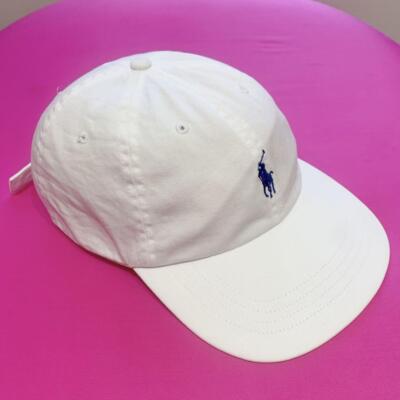 90S Vintage Polo Ralph Lauren Pony Embroidery White 6 Panel Cap