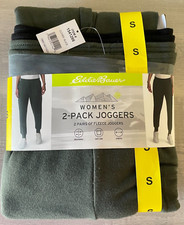 Eddie Bauer Womens 2 Pack Fleece Joggers Lounge Pants Size Small New 