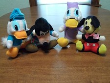 Vintage Disney Plush Dolls Mickey Mouse Goofy Donald Scrooge Lot of 4