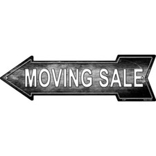 Moving Sale Left Novelty Metal Arrow Sign Directional 17" x 5" Wall Decor