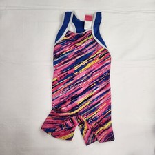 Future Star Gymnastics Leotard Shorts One Piece Racer Back Bodysuit Blue Pink S