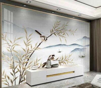 3D Branch Bird ZHUA7614 Wallpaper Wall Murals Removable Self-adhesive Amy