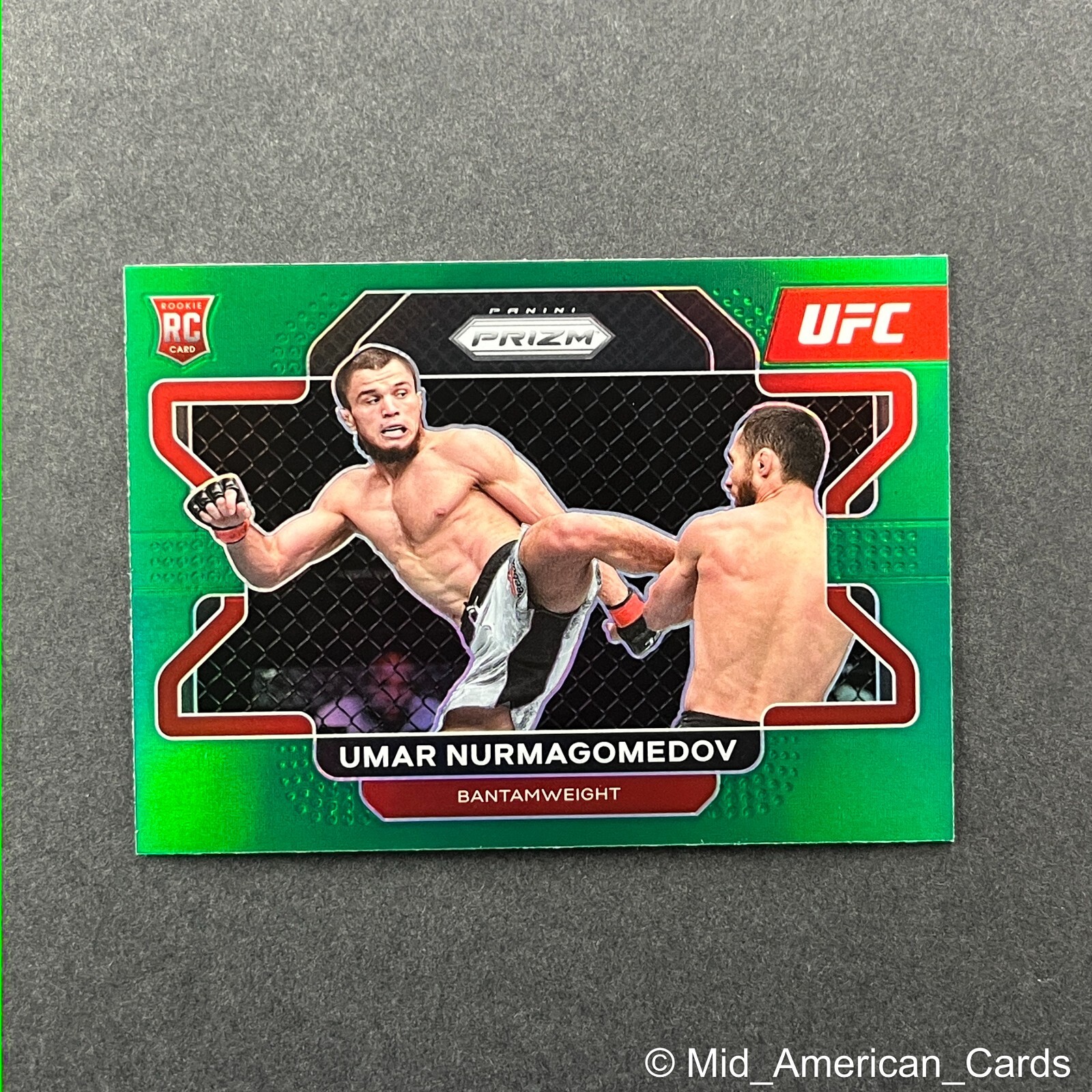 2022 Panini Prizm UFC Umar Nurmagomedov Rookie Green Prizm #32 Bantamweight RC