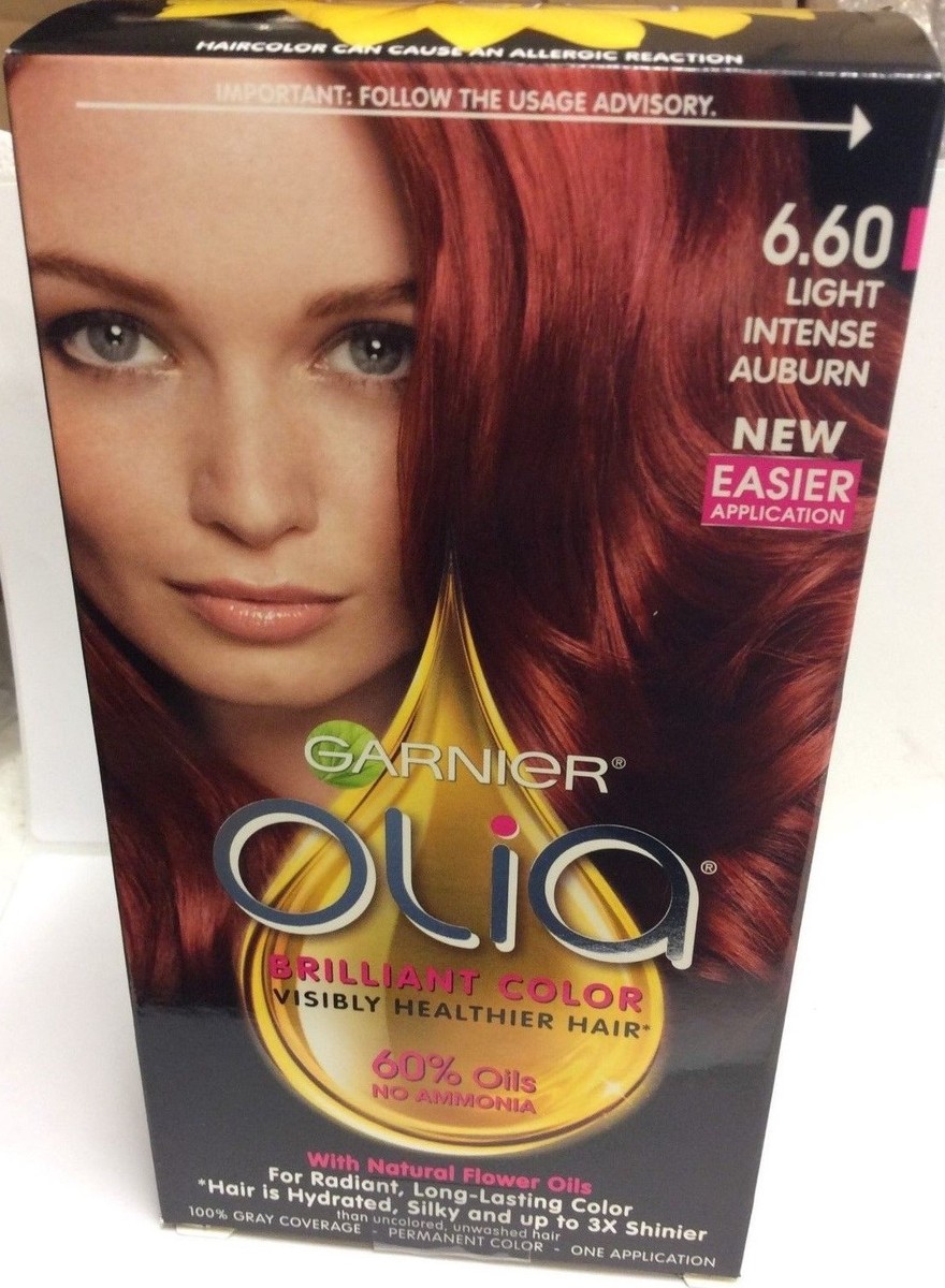 Garnier Olia Oil Powered Permanent Hair Color, 6.60 Light Intense