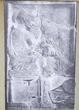 Grave Relief of Philis Thaos, Louvre, Paris, Magic Lantern Glass Slide