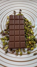 Milk Dubai Chocolate bar with Pistachios Honey Kataifi Handmade 120g.