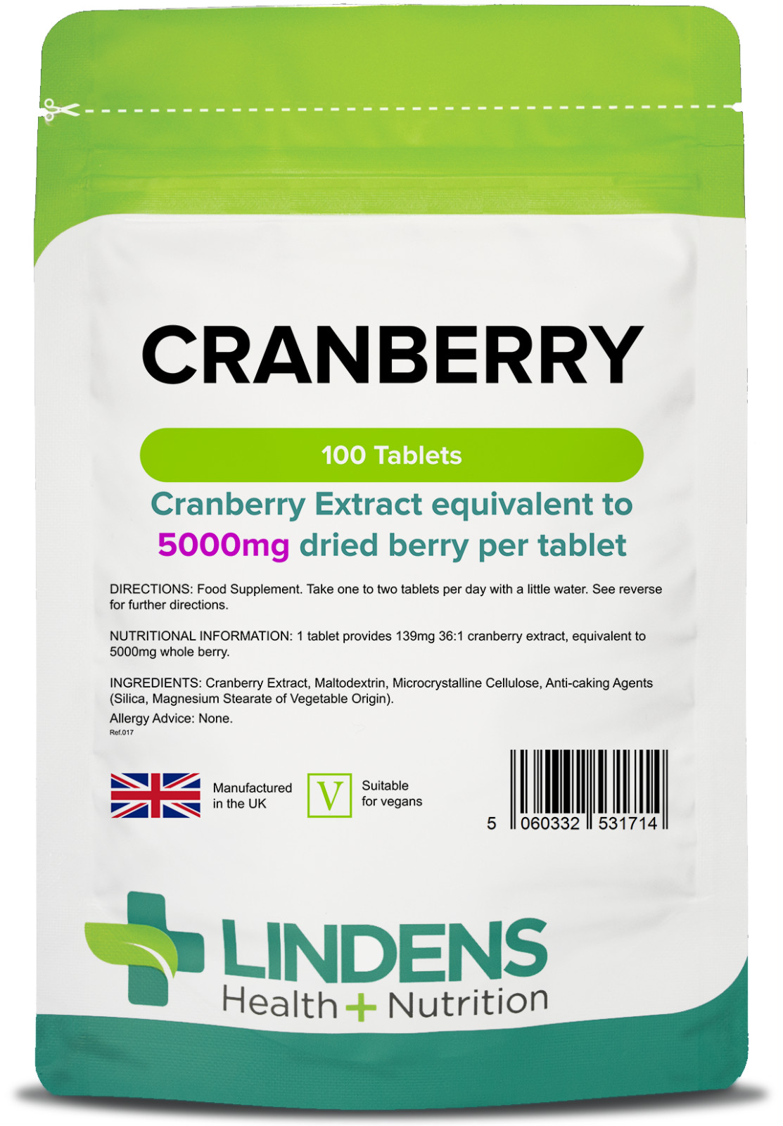 Cranberry Juice 5000mg 100 Tablets Rich in Polyphenols and Antioxidants Lindens - Image 3