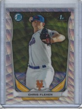 2014 Bowman Chrome Chris Flexen Silver Wave Refractor Rookie RC First #20/25