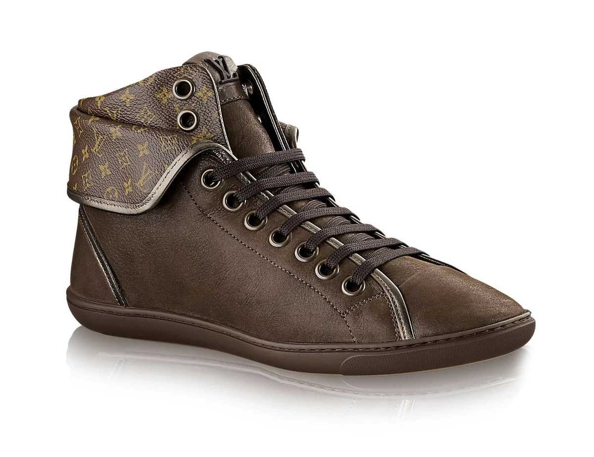 LOUIS VUITTON Brea Fold Over Monogram Canvas Brown Sneakers 39.5 