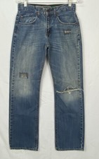Boys Signature Levi Strauss Slim Straight Fit Jeans Size 16 Reg Distressed 22D