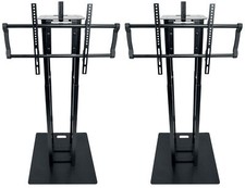 2 Rockville RTP33-TV Black Totem DJ Speaker/Lighting Stands Detachable TV Mount