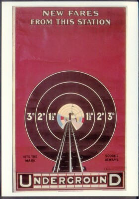 Moderne Postkarte: Neue Fahrten im Untergrund. Plakat Repro von 1913 (LTM377)