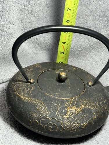 Teiera vintage asiatica Teavana in ghisa pesante Made in Japan design drago risorto - Foto 13 di 14