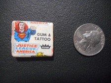 1960'S BUBBLE GUM TATTOO 1cent PACK FLEER  * WONDER WOMAN, SUPERMAN *