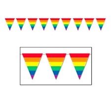 12' Foot Rainbow Gay Pride Flag Triangle Stripe Party Banner - Gay and Lesbian