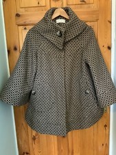 Edina Ronay Brown Herringbone Tweed 60s Style Swing Jacket 12