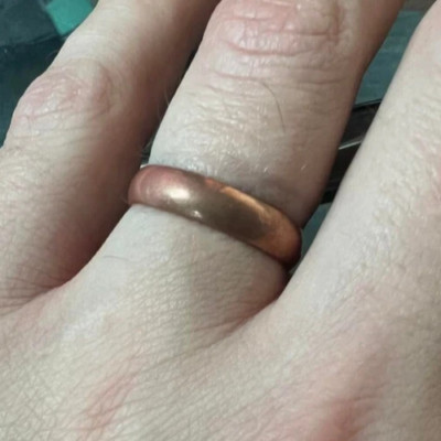 Solid Pure Copper Minimalist Healing Ring, Handmade, Unisex, Plain Domed Band
