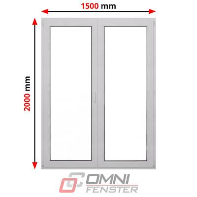 Balkontür nach Maß aus Polen | Fenster bis zum Boden 2-flg 150x200 cm Dreh-Kipp
