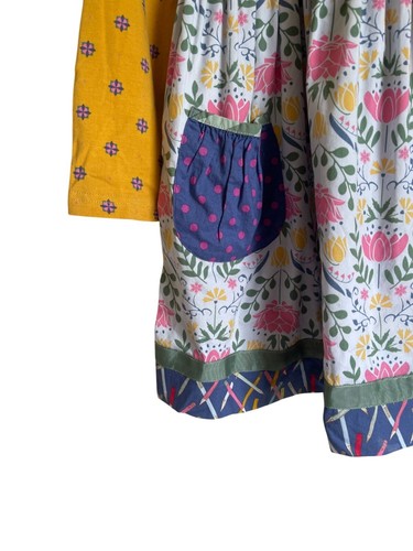 Matilda Jane Size 6 Yellow White Mixed Print Floral Pencils Crayons Spring Flora - Picture 4 of 5