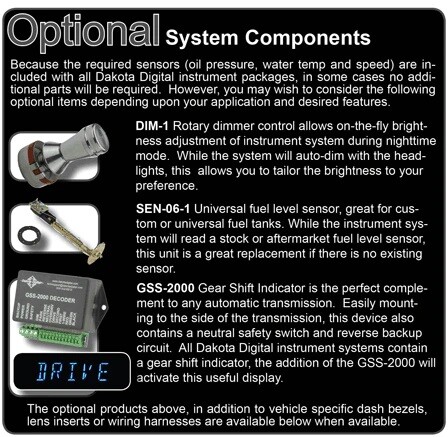 Dakota Digital 1969 Pontiac GTO VHX Black / Blue LED Gauge Kit VHX