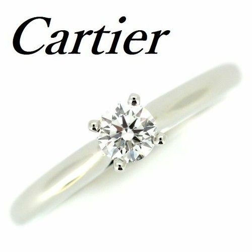 Cartier Pt950 Solitaire 0.2ct Diamond 