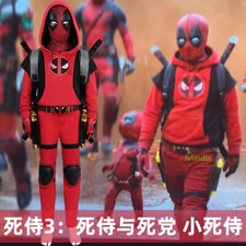 Deadpool  Wolverine Kidpool Children Costume Hoodie Pants Top Mask Cosplay 2025