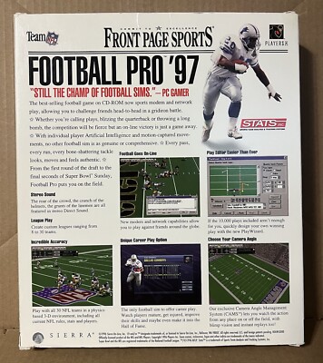 Football Pro '97 Front Page Sports (PC, 1996) Big Box Complete NOS