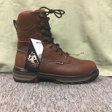 New Men  s Rocky RKK0297 Brown Rams Horn Composite Toe Boots Size 9 Medium