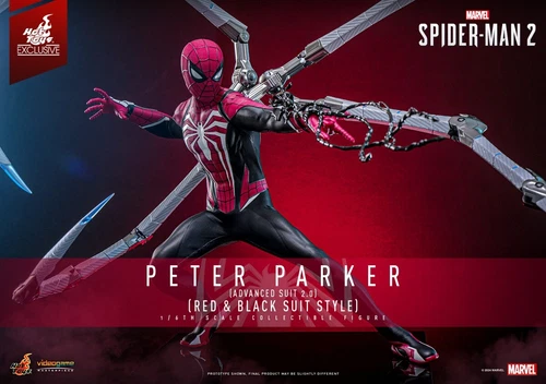 Ready! Hot Toys VGM66 Spider-Man 2 Peter Parker Advanced Suit 2.0 Red&Black Suit - Picture 4 of 17