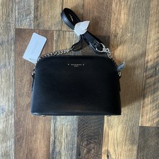 David Jones Paris Black Purse Shoulder Bag Br...