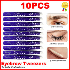 X10 Beauty Eyebrow Tweezers   Slanted Stainless Steel Precision Grooming Set
