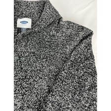 Old Navy Mens XL Shawl Collar Black White Knit Button Up Cardigan Sweater