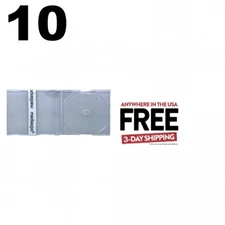 10 SLIM Import CD-5 Maxi SUPER Clear CD Jewel Cases J Card European 7.2mm 1-3 D